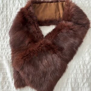 Luxurious Brown Rabbit Fur Scarf